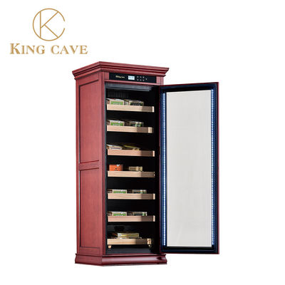 Goede prijs Luxe natuurlijke hout sigaren opslag Humidor met LED licht 3 planken online