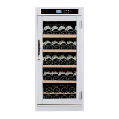 Goede prijs Elegant wit hout wijnkastje met digitale touch panel verstelbare planken en LED-interieur licht online