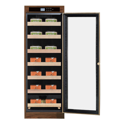 Goede prijs Vrijstaand houten frame elektrische sigaar humidor kast met vergrendelbare glazen deur en ingebouwde bevochtigingssysteem online