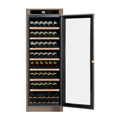Goede prijs Elegante houten wijnkoelkast met afsluitbare glazen deur en thermo-elektrisch koelsysteem online