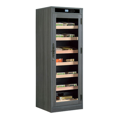 Goede prijs Luxe solide houten sigarenkoeler met humiditeitsinhoud, ingebouwde thermometer en afneembare plank online