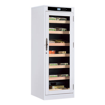 Goede prijs Moderne Witte Cigar Cooler Humidifier met Instelbare Luchtvochtigheid 65-75% RV, Touchscreen Bediening en Vergrendelbare Glazen Deur online