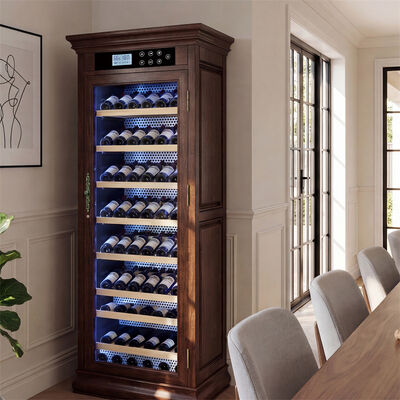 Goede prijs Luxe houten frame kast keuken wijnkoeler met afsluitbare glazen deur online