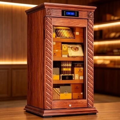 Goede prijs Uitstekende vintage massief hout sigarenkoeler koeler humidor kast online