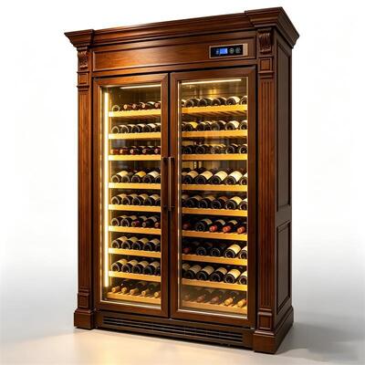 Goede prijs Smart Digital Temperature Control Dual-Zone Solid Wood Wine Cooler Cabinet online