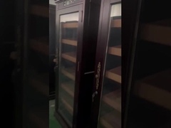 Vrijstaande sigarenkoeler Humidor LED-verlichting Houten raam glazen deur Moderne sigarenkast
